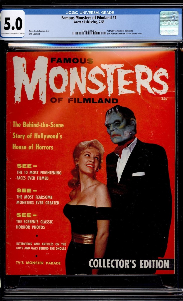 Famous Monsters of Filmland #1 1958 CGC 5.0 VG/FN OW/W High