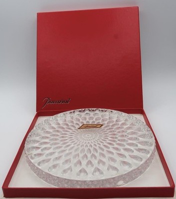 Baccarat Crystal Gouttes D'eau (Drops of Water) 8 3/4'' Round Tray Trivet w/Box