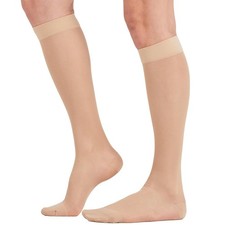 2 Pairs Sheer Compression Socks for Women - 15-20 mmHg Knee High Sheer Compre...