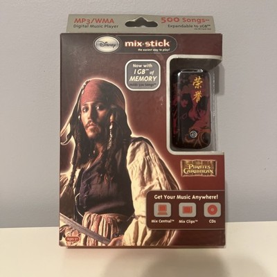 NIB Disney Mix Stick MP3/WMA Digital Music Player 1 GB Pirates of the Caribbean