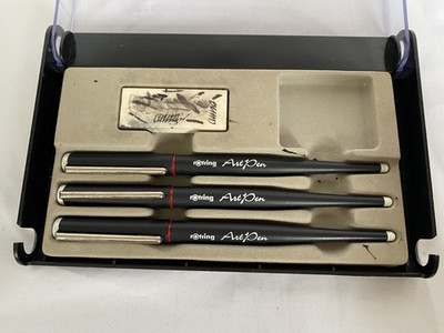 Rotring ArtPen Calligraphy Fountain Pen Set 1.1 1.5 1.9 Germany w/ Converters Bo