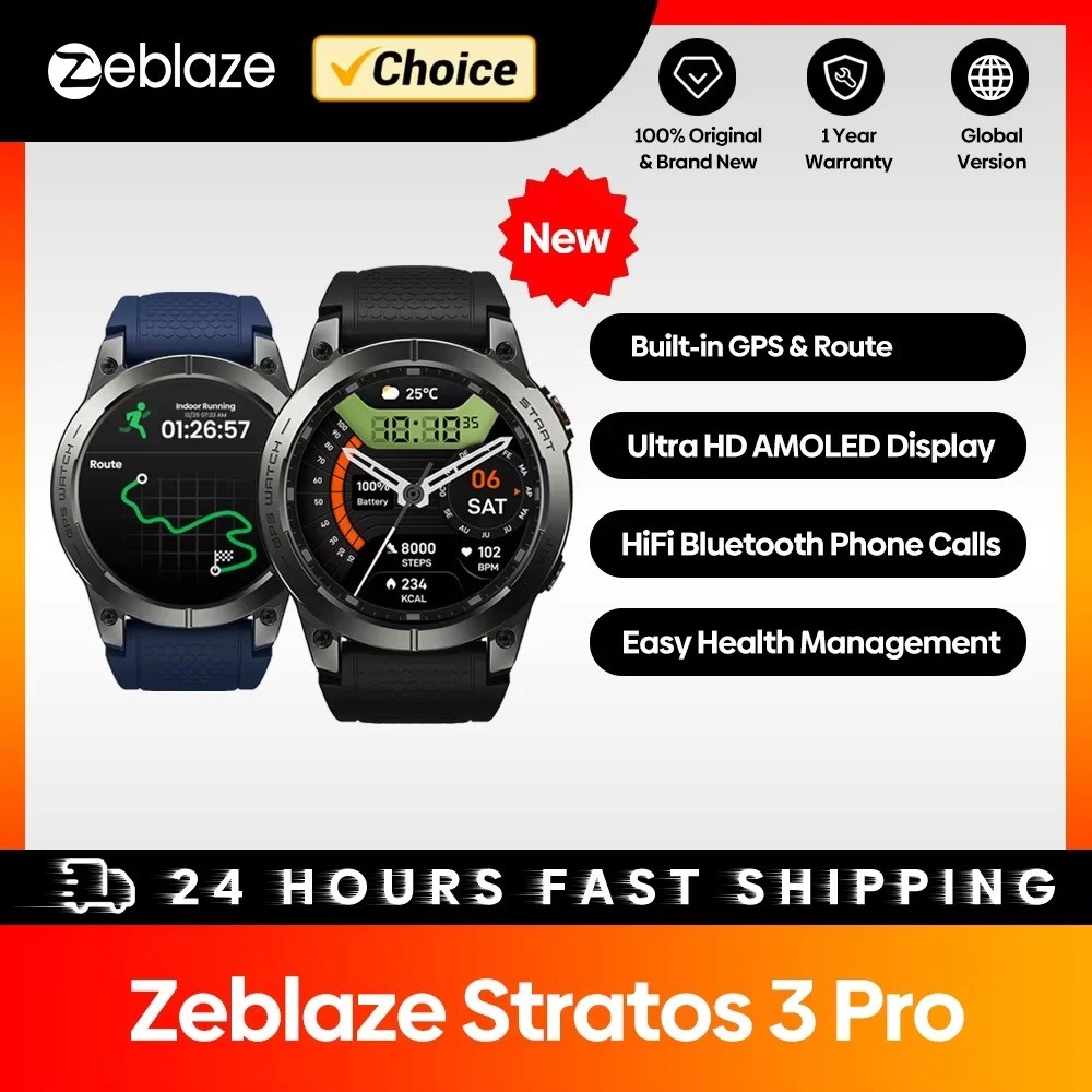 Zeblaze Stratos 3 Pro GPS Smart Watch - 1.43\