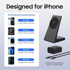 20w Fast Mag-Safe Charger Stand,Stickable Desk Magnetic Wireless Charging with 2