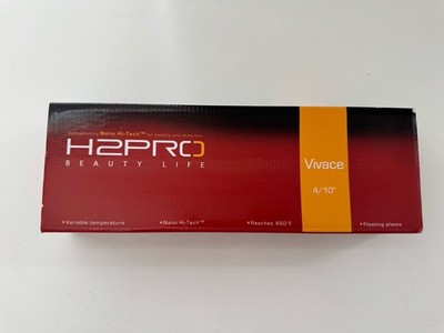 H2PRO Vivace NB-100V 4/10  Ceramic Tourmaline Hair Straightener Open Box New