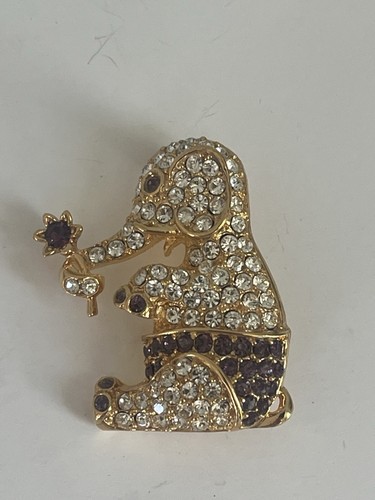 Napier Starlight Collection Pave Rhinestone Elephant Brooch Napier Book Item