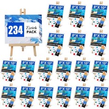 234 Pack Canvas with Easel Set 8 x 10 in Canvas Boards with 11.8 in Wooden Ea...