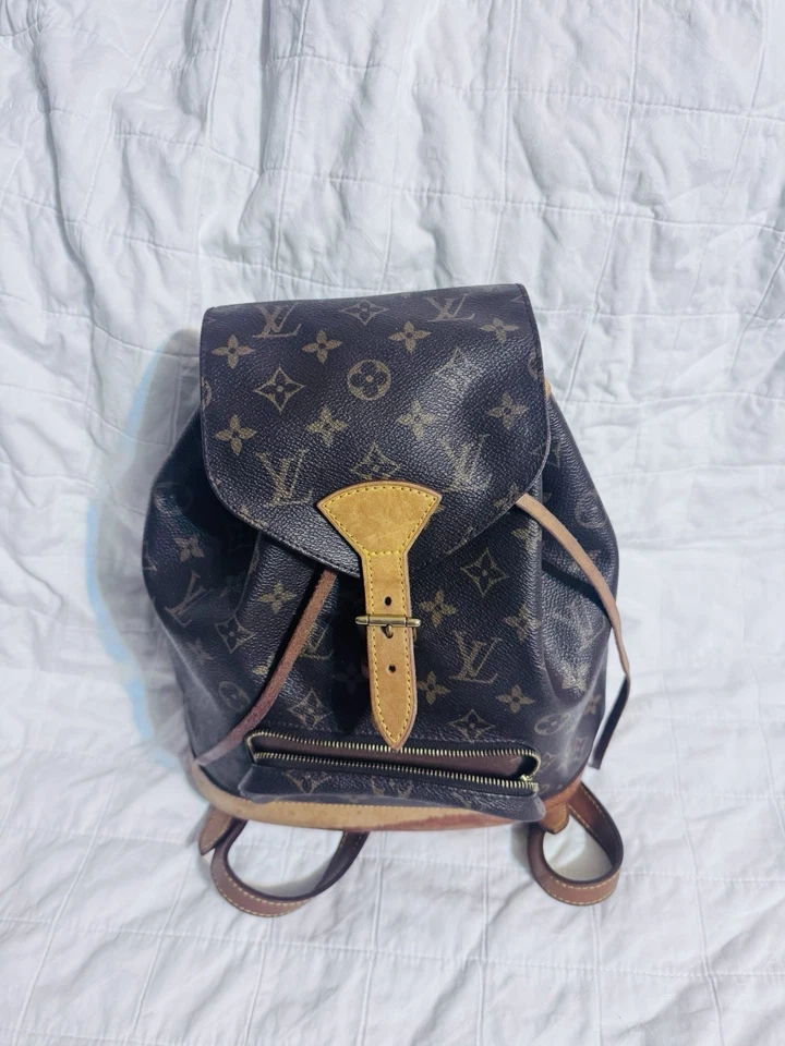 Auténtico bolso mochila Louis Vuitton Montsouris mm marrón con monograma Foto 4 de 4
