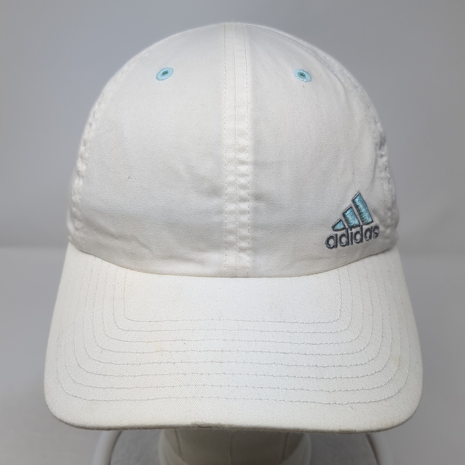Adidas Strapback Hat Solid White One Size 3 Strip… - image 2