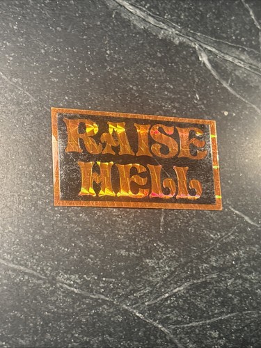 Vtg 80s 90s Raise Hell Helmet Racing BMX Car Sticker 3” Skater Retro Decal - Picture 1 of 5