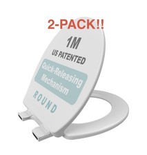 1M Family Toilet Seat, Patented Slow Close  Quick Releasing Technology, Anti...