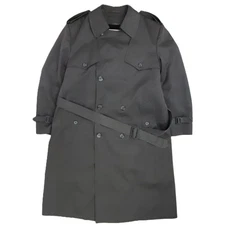 Vintage London Towne Double Breasted Trench Coat Jacket Size 40 Reg Gray