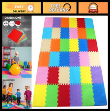 Non-Toxic Foam Floor Tiles for Kids - Soft Interlocking Play Mat, 36 Tiles, 36 S