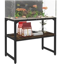 20 Gallon High Rimless Fish Tank Stand with Shelf for Storage, 2 Tiers Metal ...