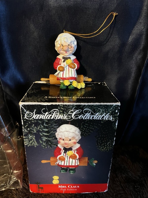 Vintage Santakins MRS. CLAUS Christmas Ornaments Stringing Popcorn First Edition