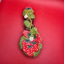 Vintage Holland Mold Strawberries Spoon Rest 9"