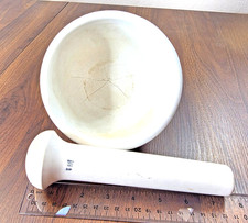 VTG Coors 520-3 D27 Pestle & Mortar Set Heavy Porcelain w/ Pour Spout Stamped