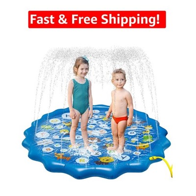 67'' Kids Outdoor Splash Pad - Safe Inflatable Wading Pool for Summer Fun