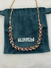 Effy Watercolors 14K gold multi sapphire & diamond necklace, 12.94 TCW