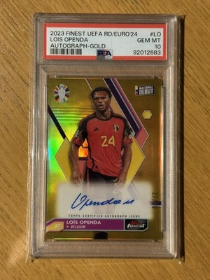 2023 Topps Finest UEFA Euro 2024 Lois Openda National Debut /50 Auto PSA 10