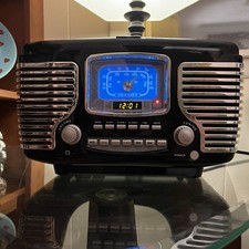 Crosley Corsair Black Vintage Style Radio CD Player Alarm Clock Tested  Working