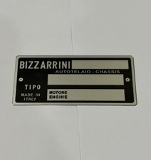 Data Plate 1967 Bizzarrini 5300 Gt Berlinette Strada Aluminium