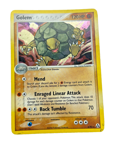 Golem 6/92 - Reverse Holo EX Legend Maker & Leaf Green - Pokémon TCG L2 G70