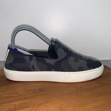 ROTHY S Women s Size 7 The Original Slip On Sneaker Camo Black /Grey /Blue