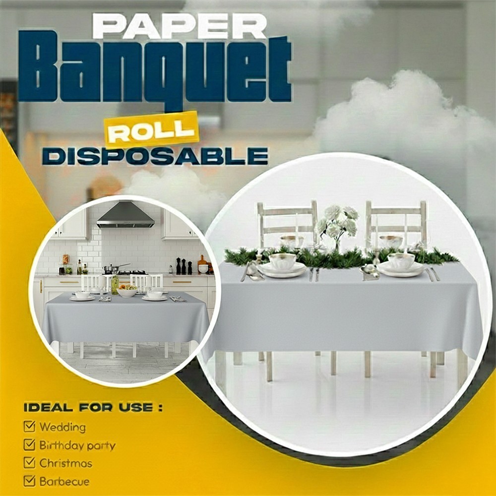 Embossed Paper Banquet Roll Disposable Table Cover Cloth 8m x 1.2m Party Supplie