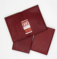 Business Card Credit Card Case Leather Foldover Graphic Image DARK RED