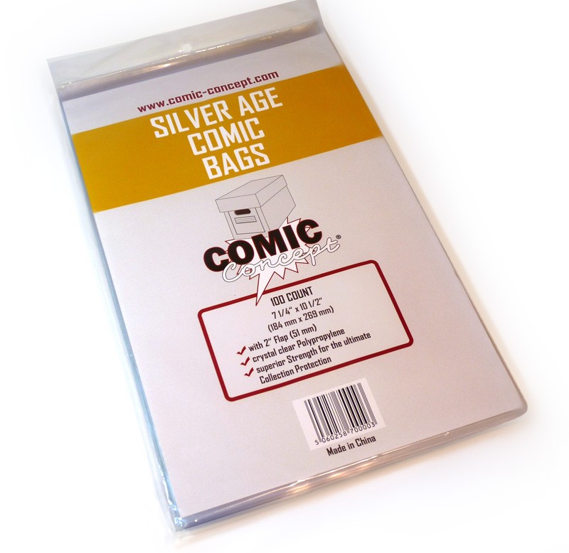 Pacchetto risparmio Comic Concept 100x Silver Age Bags (+ linguetta) + tavole Silver Age foto 3