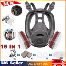 Full Face Gas Mask Painting Spraying Respirator w/Filters Set for 6800 Facepiece