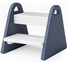 Toddler Step Stool, Wooden Step Stool For Kids - Fresh Blue