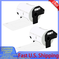 2x DK1241 Die-Cut Standard Shipping Labels 4"x6" W/Cartridge for Brother QL-1050