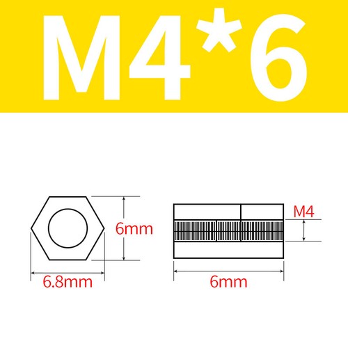 M3 M4 Messing Sechskant Abstandshalter Distanzsäule Innengewinde Stehbolzen Säule Sechskantmuttern - Bild 32 von 35