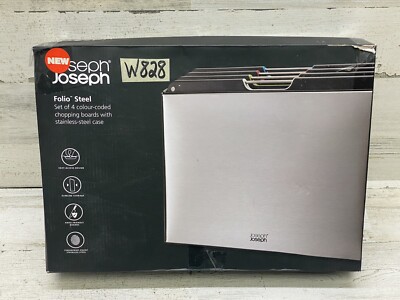 Joseph Joseph Folio Steel 4pc Chopping Board Set Stainless Steel New
