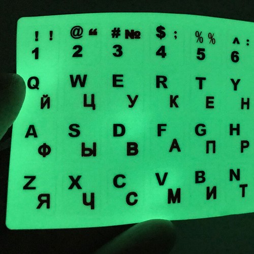 1PC Black Keyboard Stickers Russian Language Alphabet For Computer Accessories - Photo 6/18