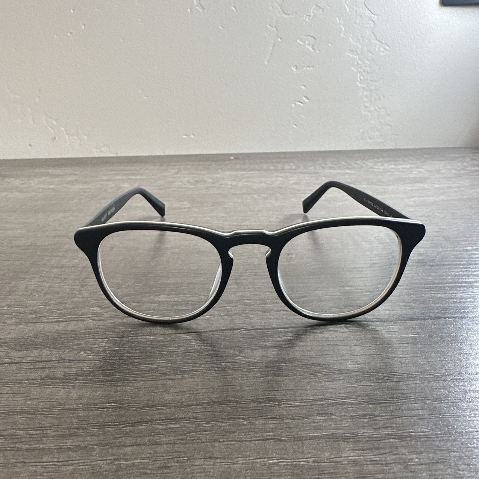 Warby Parker Baker 103 Eyeglass Frames 49-20-145 Black Grey Gold White