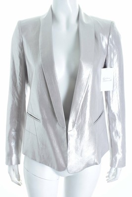 SANDRO Blazer argento stile festa Donna Taglia IT 42 | eBay