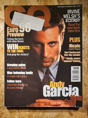 GQ Magazine June 1996 (853) ANDY GARCIA Larry Clark BURT BACHARACH Irvine Welsh