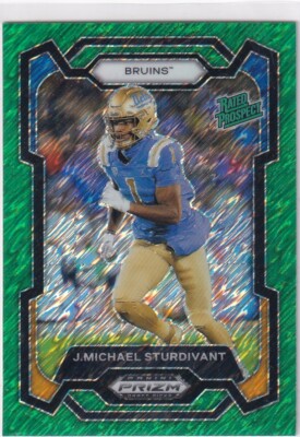 2024 Panini Prizm Draft Picks NFL 195 J. Michael Sturdivant Green Prostpect 8/8