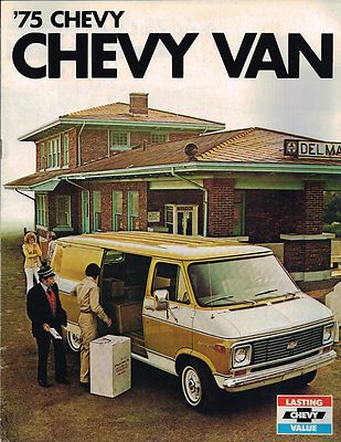 1975 Chevy VAN Brochure w/ Color Chart: G10, G20, G30,G-10,20,30