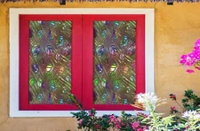 3D Colored Leaves A383 Window Film Print Sticker Cling Stained Glass UV Amy