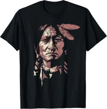 Sitting bull native american chief indian warrior men women T-Shirt, Unisex Tee