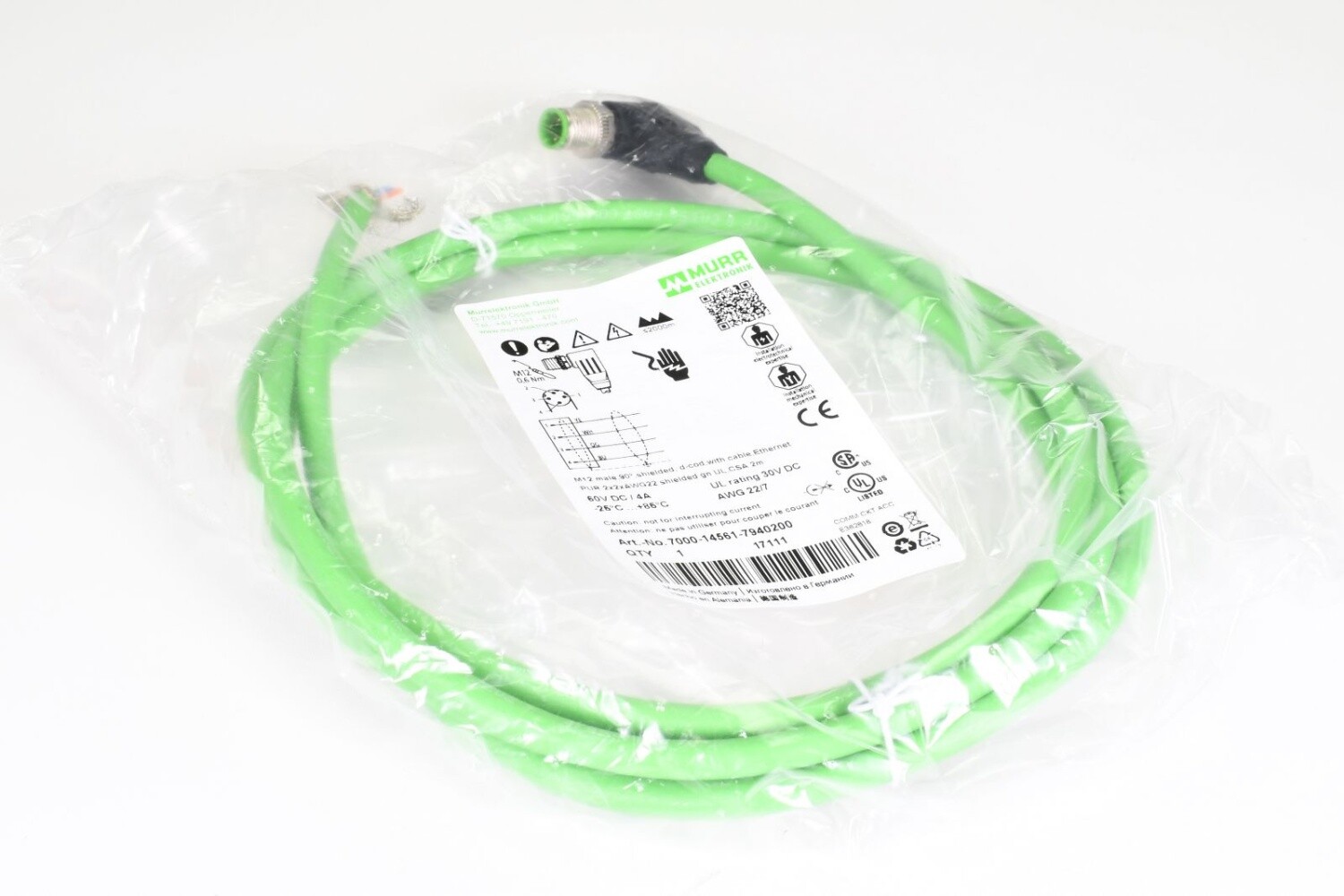 MURR ELEKTRONIK 7000-14561-7940200, CAT5, Ethernet connector, L=2m