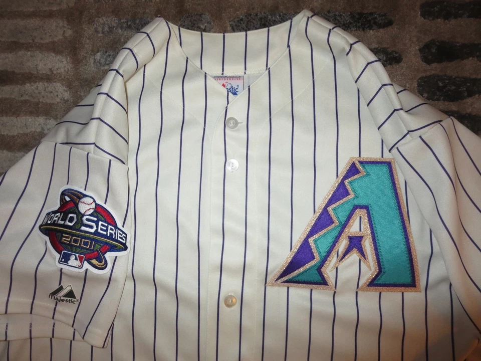 Steve Finley #12 Arizona Diamondbacks 2001 World Series Majestic Jersey LG L  - Image 4 of 4