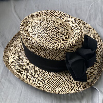 Imperial Headwear Straw Hat Made In USA, Beige Straw Hat, Teal Band, Like New. VTG IMPERIAL HEADWEAR Hat Unisex S/M Straw Cap Multi-color  main image 4