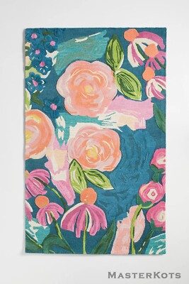 Loxey Multicolored High-Low Pile Modern Hand-Tufted 100% Wool Area Rug Carpet