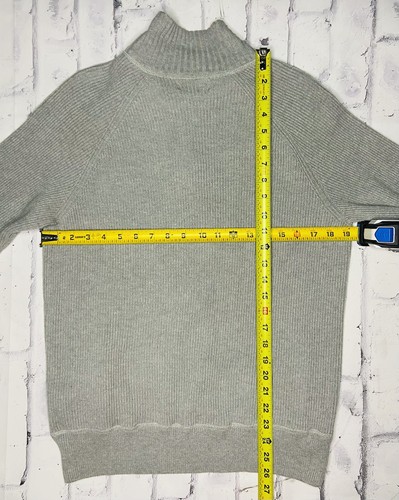 *VTG* Polo Jeans Co. Men's Gray 1/4 Zip Ribbed Military Issue Sweater; M - Picture 7 of 7