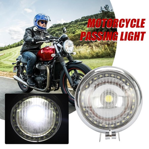 Motorcycle Chrome Visor Bullet Headlight Lamp For Harley Bobber Chopper Custom - Picture 4 of 12