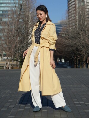 Banana Republic Oversized Trench Coat,BUTTER COOKIE YELLOW SIZE L